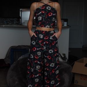 Two piece set, top and pants.